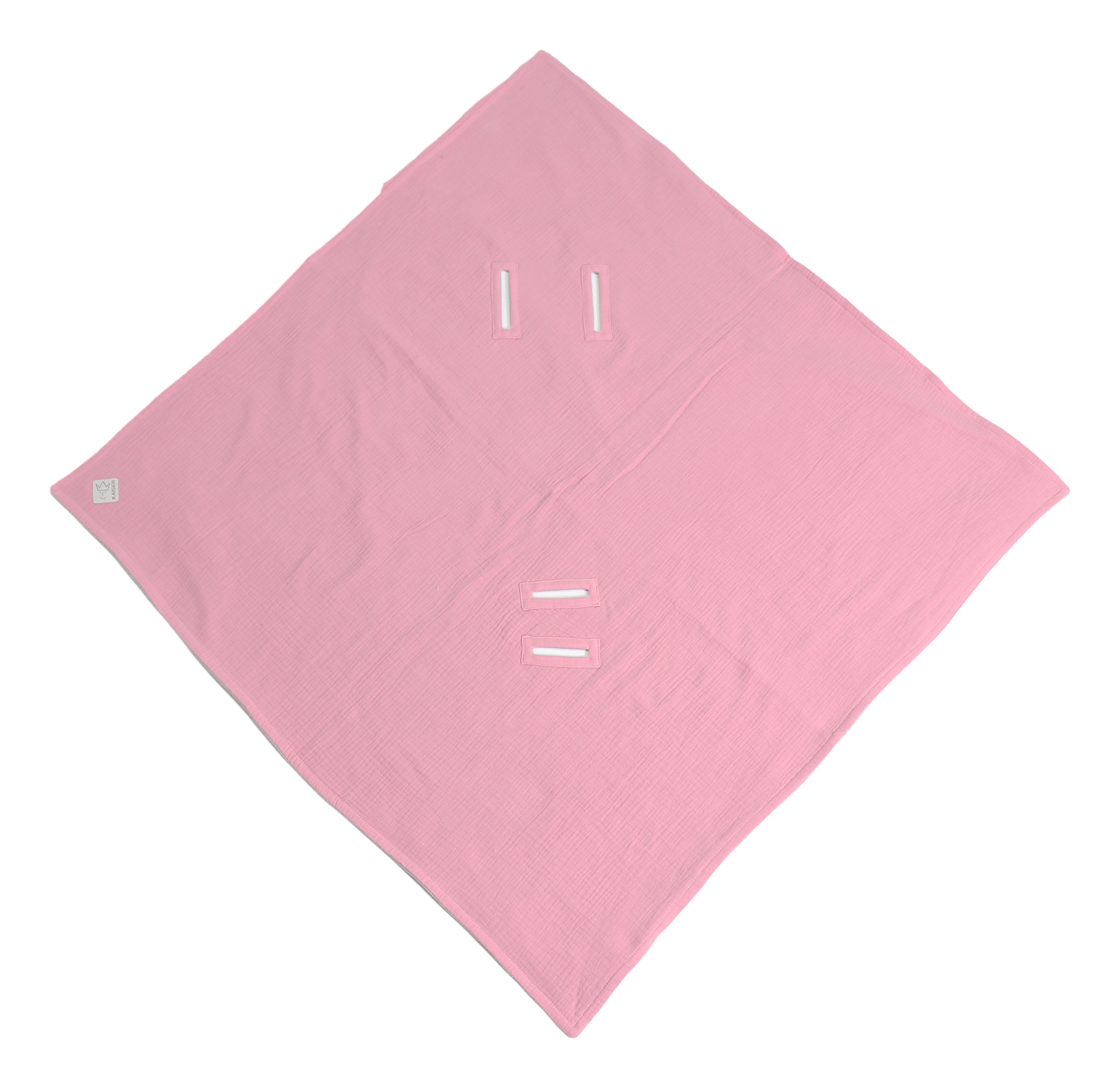 SUNNY Einschlagdecke von Kaiser in der Farbe birdal rose, Rückseite mit Gurtschlitzen