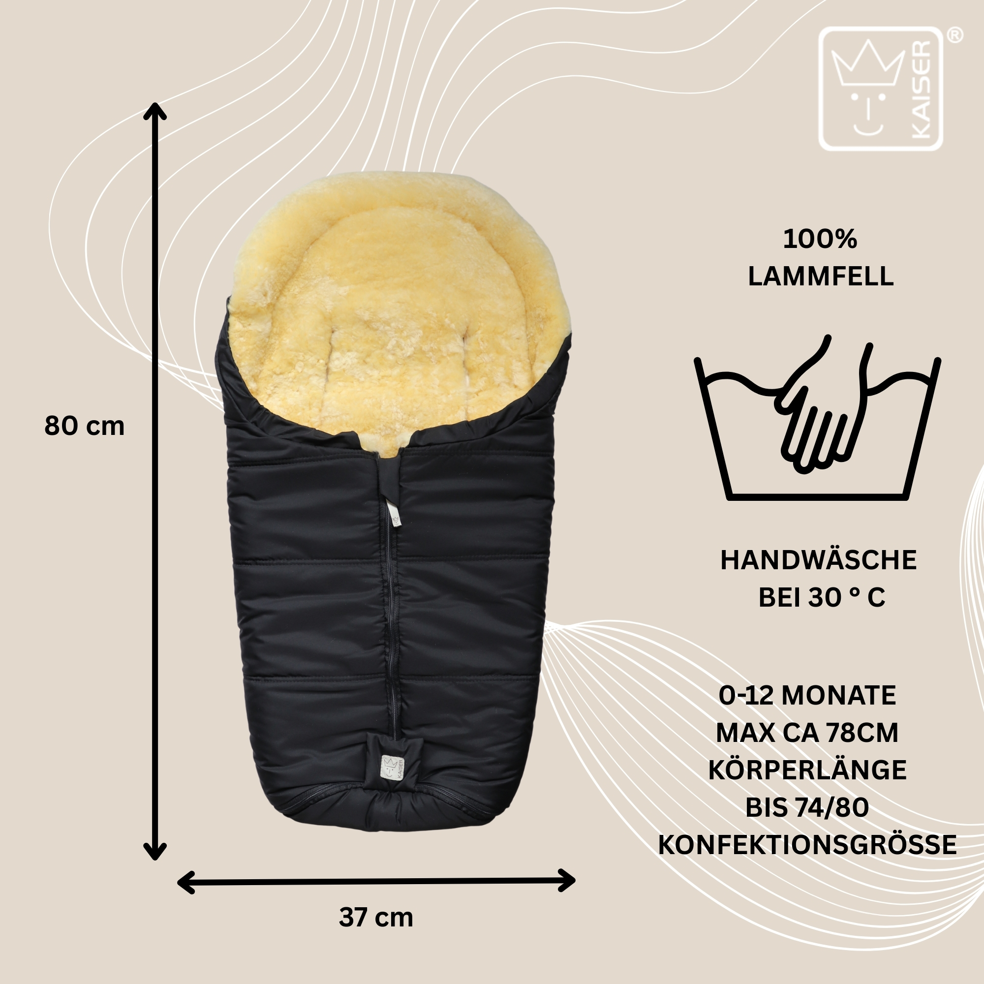 NAADJA Lammfell Babyschalen Fußsack NAADJA Lammfell Babyschalen Fußsack