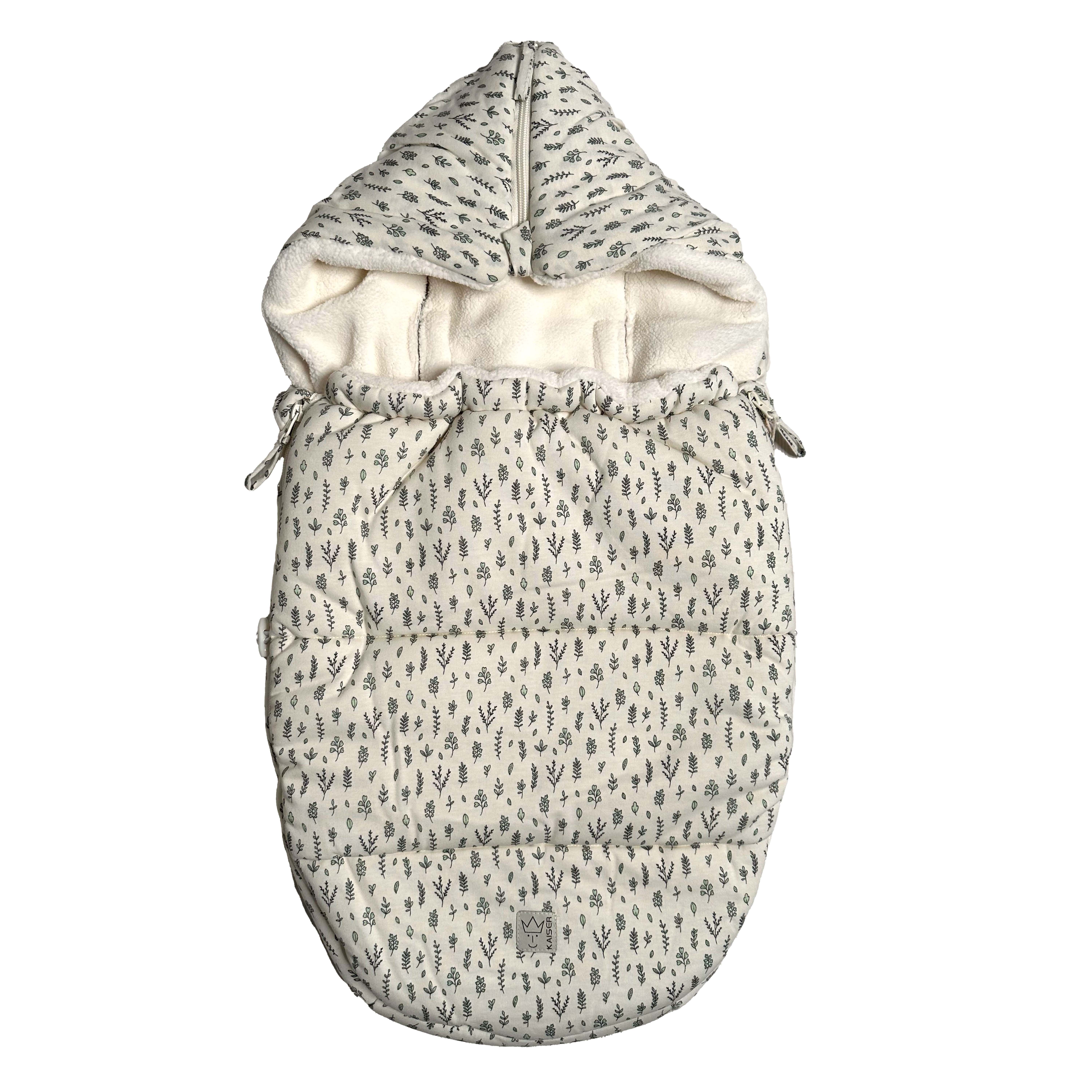 Kaiser Babyschalen Fußsack Jersey Hood Winter in der Farbe leave
