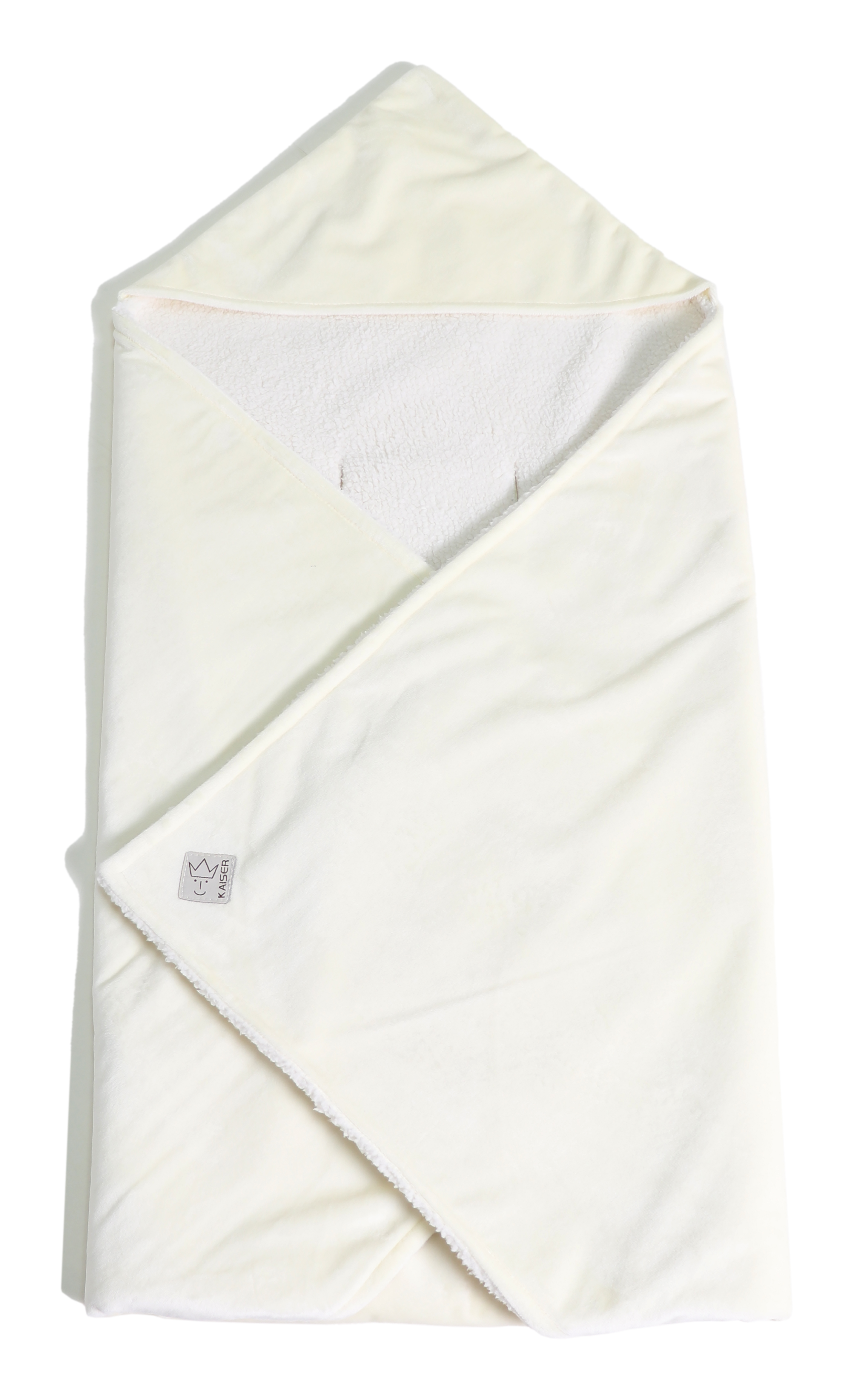 Kaiser Winter Wrap mit Kapuze, Farbe vanille ice, Vorderansicht gefaltet