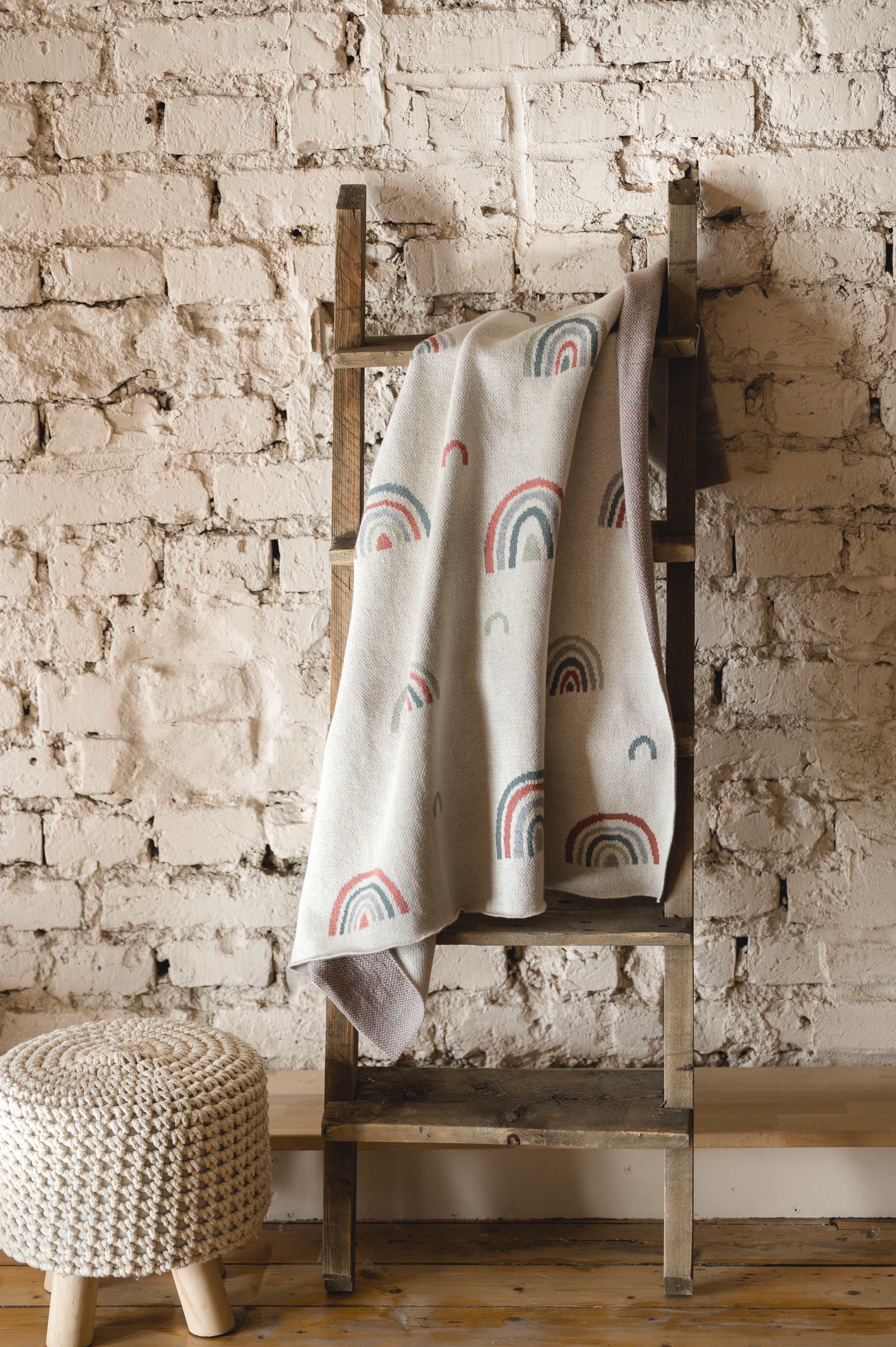 RAINBOW Babydecke Strick