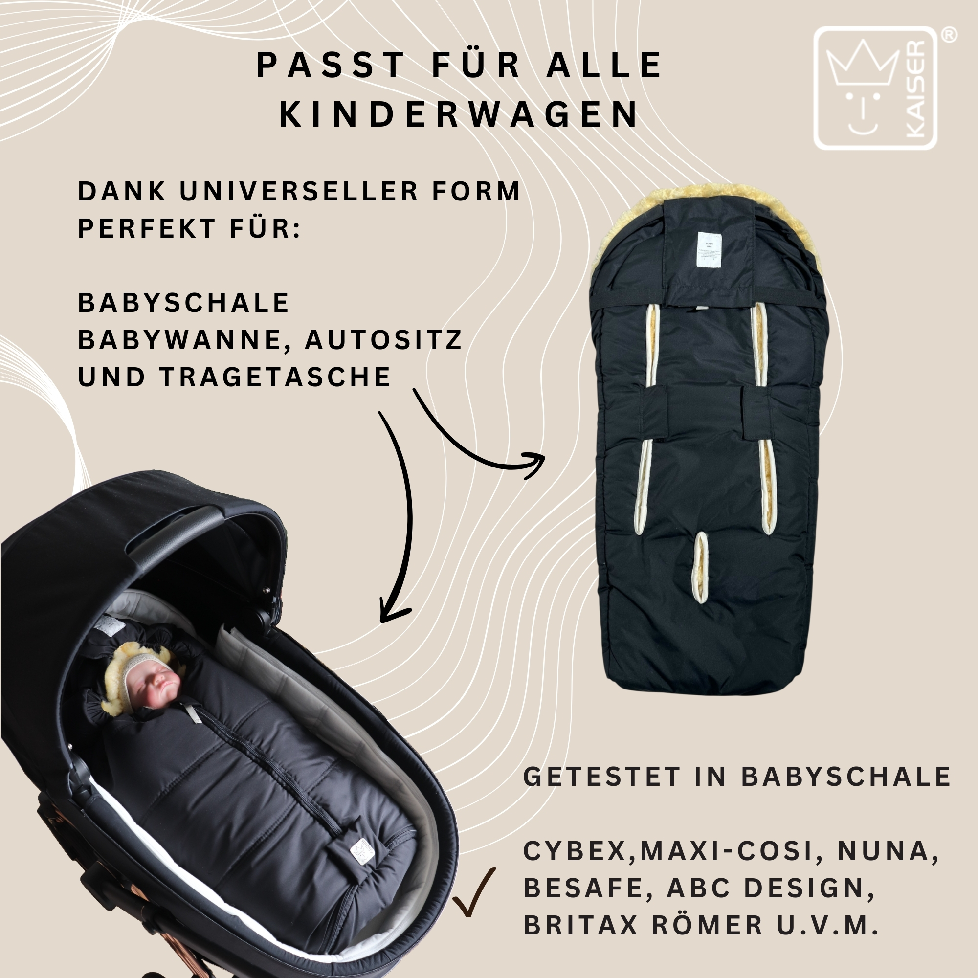 NAADJA Lammfell Babyschalen Fußsack NAADJA Lammfell Babyschalen Fußsack