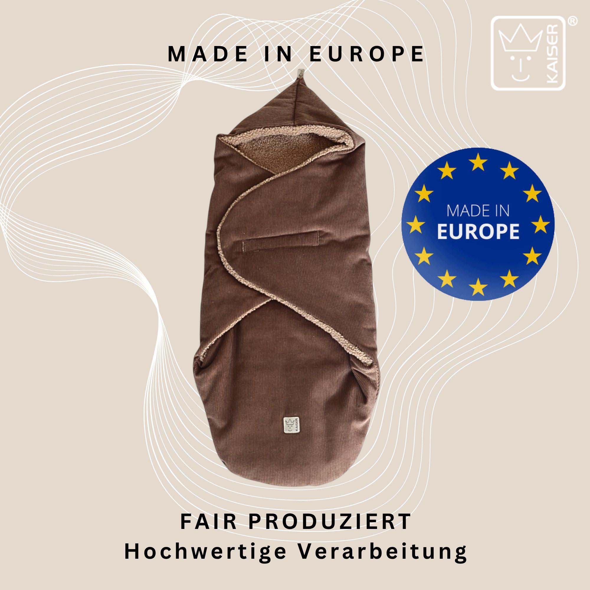 Produktfoto mit Siegel „Made in Europe“ – fair produziert und hochwertig verarbeitet.