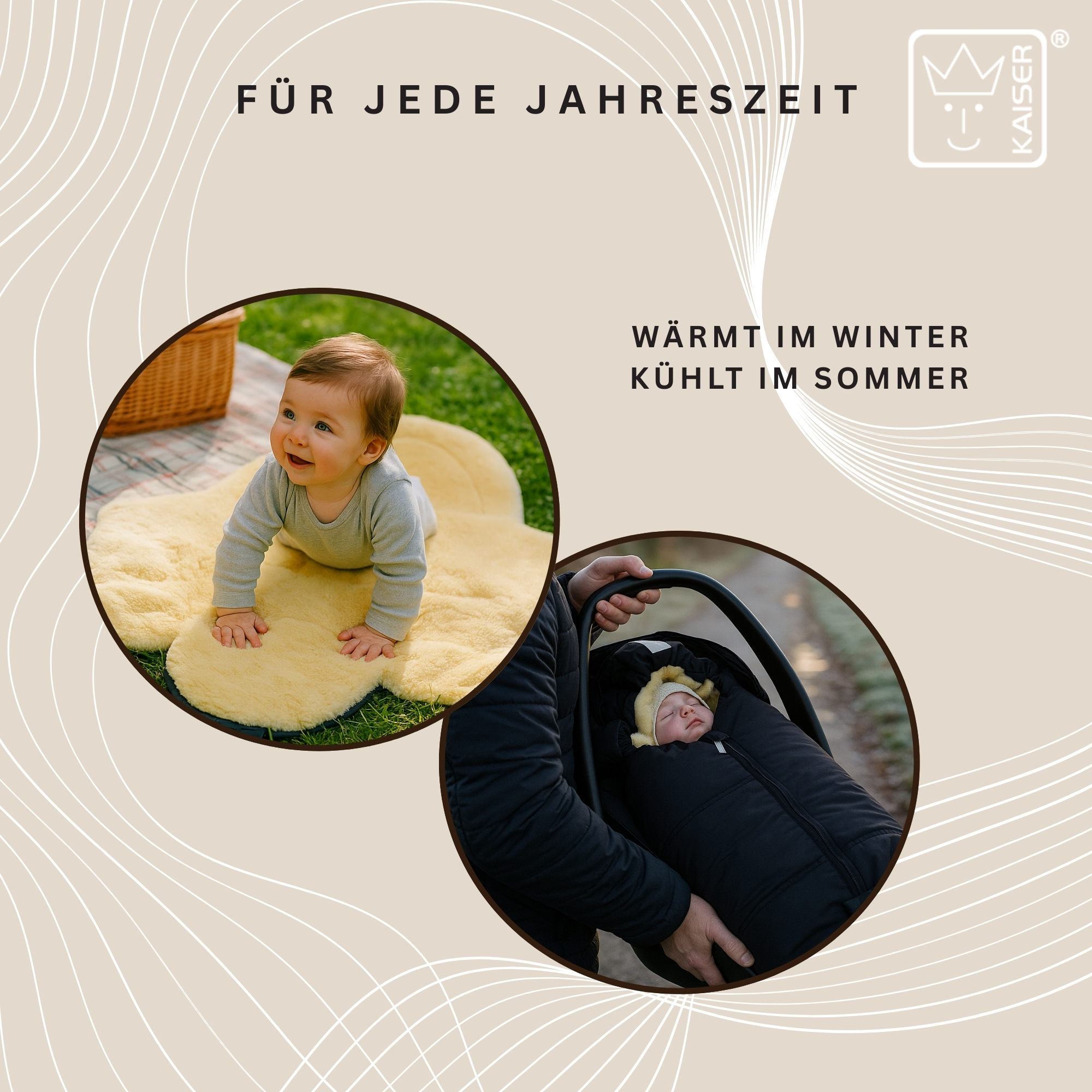 NAADJA Lammfell Babyschalen Fußsack NAADJA Lammfell Babyschalen Fußsack