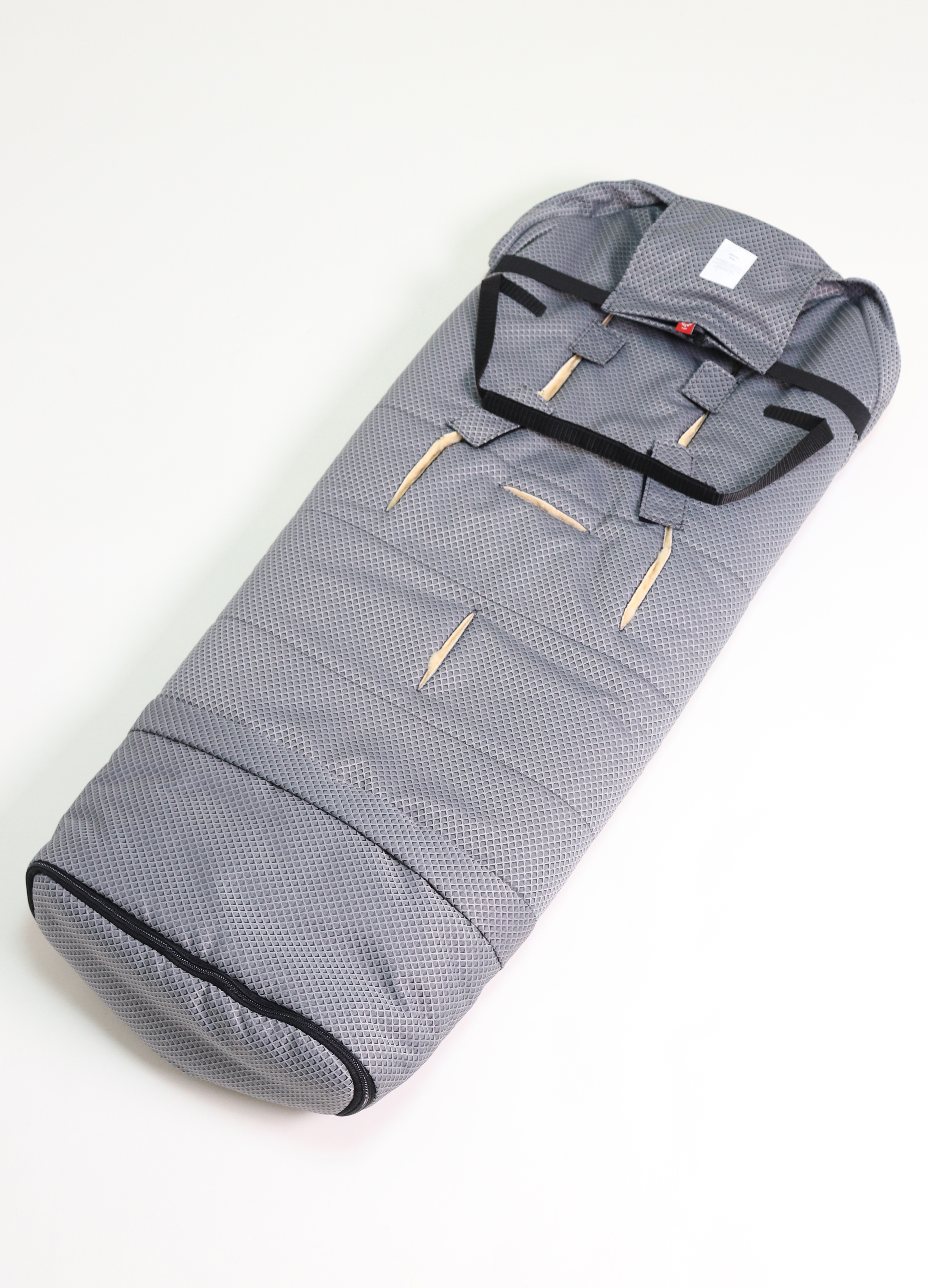 JONA 2in1 Lammfellfußsack Fußsack mit dem Lammfell-Innenfutter in der Farbe anthracite waffle Rückseite
