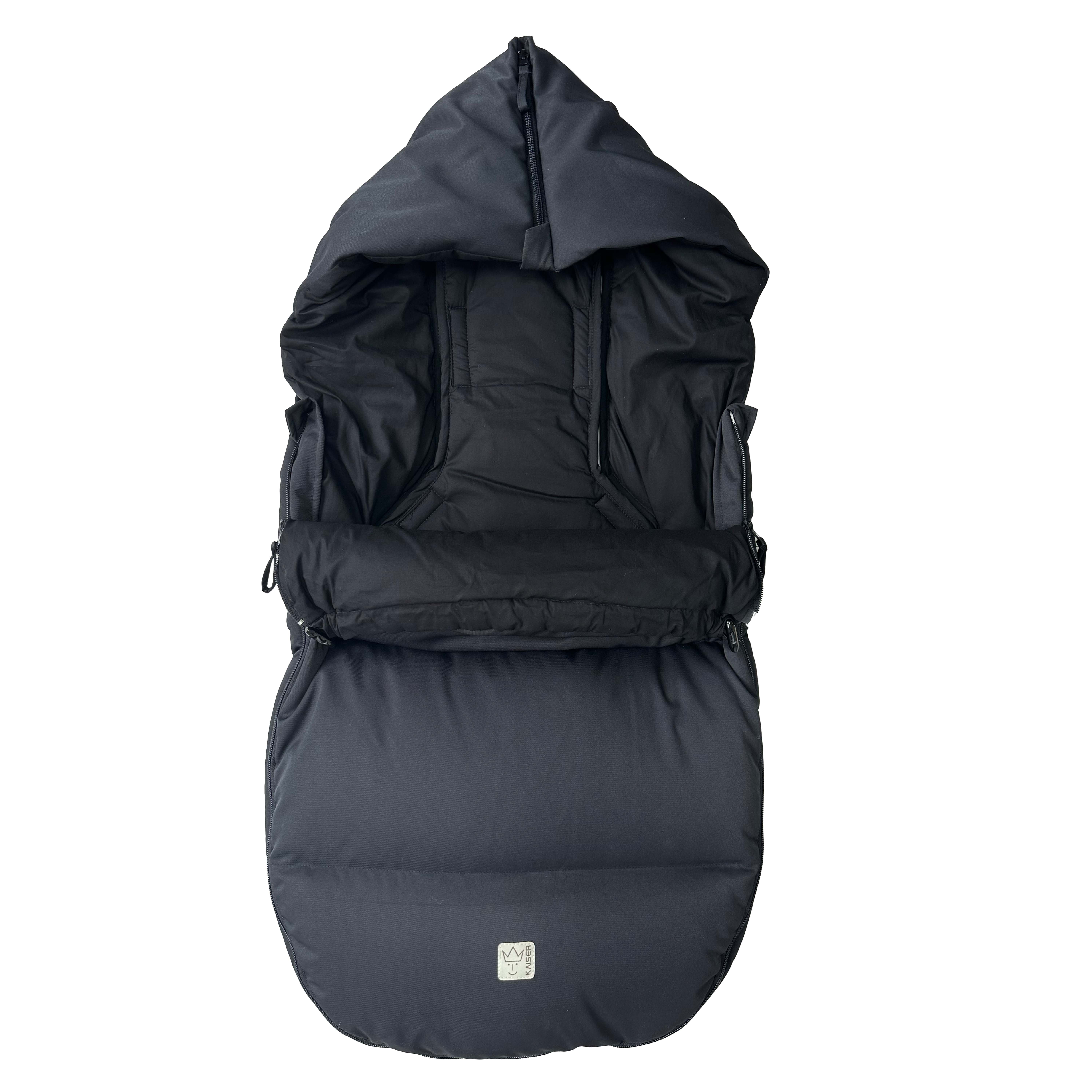 Geöffneter Thermofußsack DOWWNY XL in schwarz