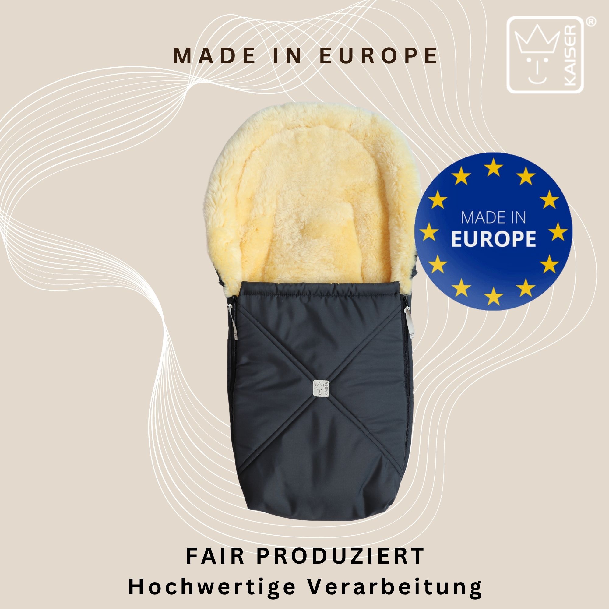 EMMY Lammfell Babyschalen-Fußsack