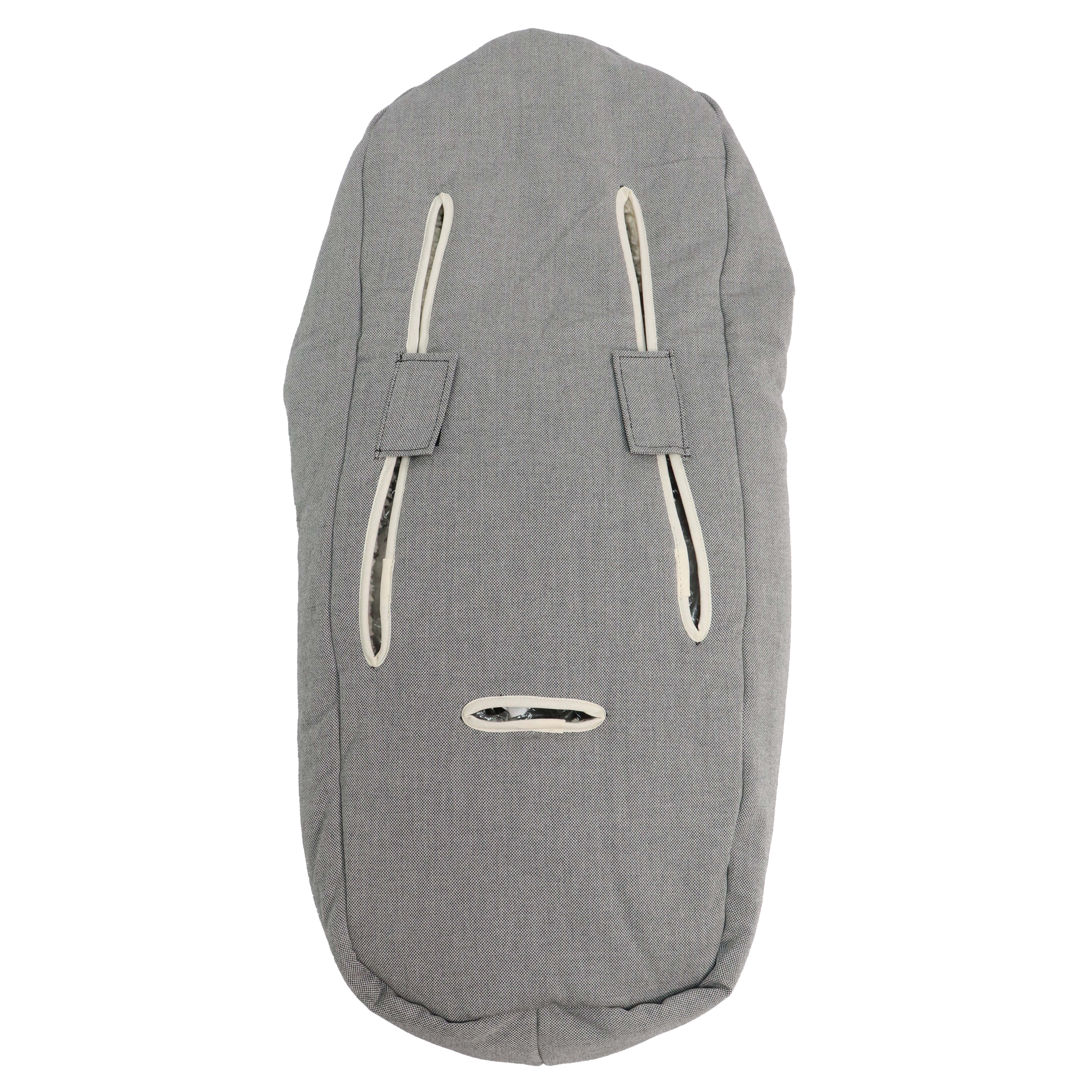 Rückseite LE PETIT Babyschalen Fußsack Bio-Baumwolle black/nature mit Gurtschlitzen