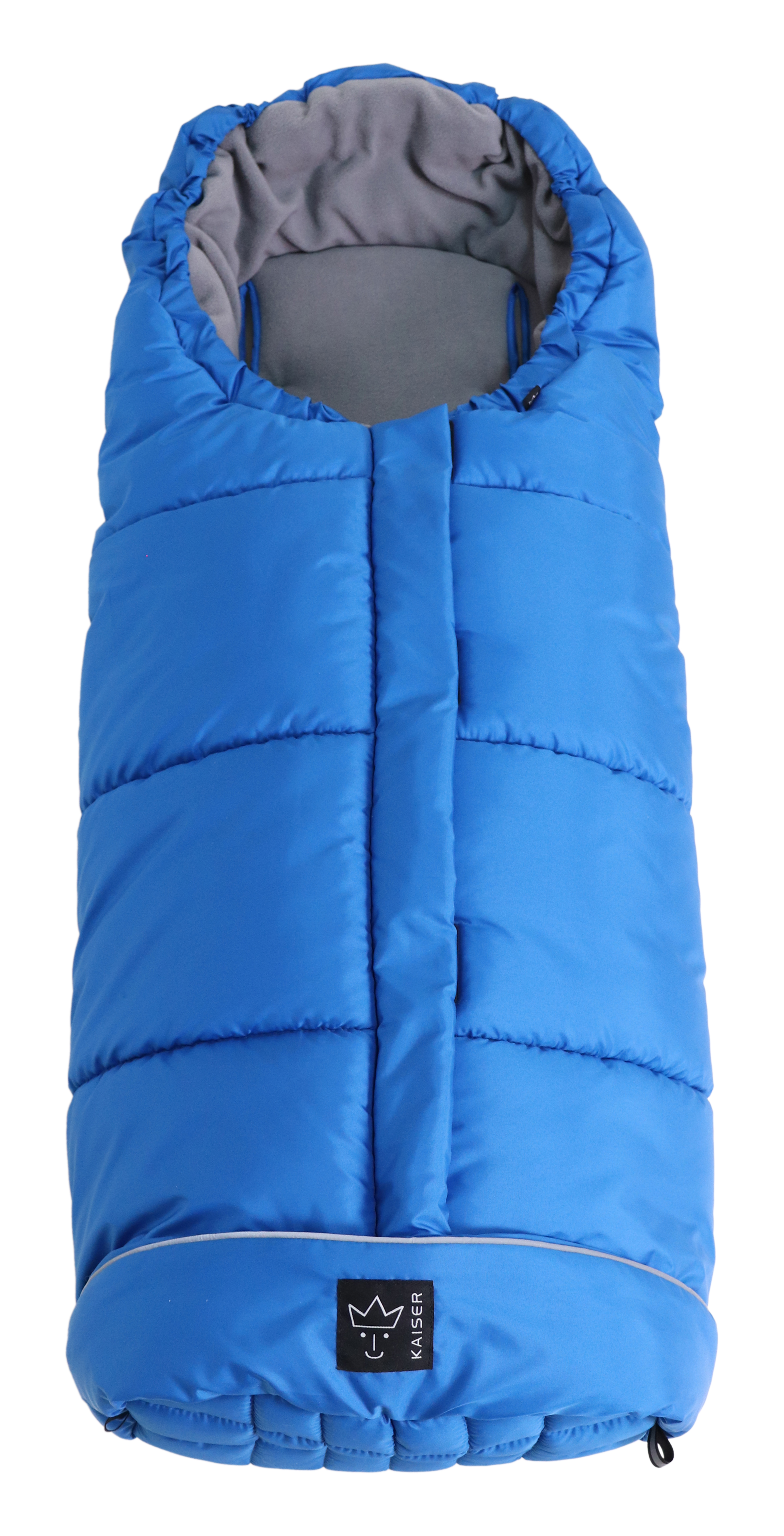 Thermofußsack in nautical blue mit schwarzem Logo