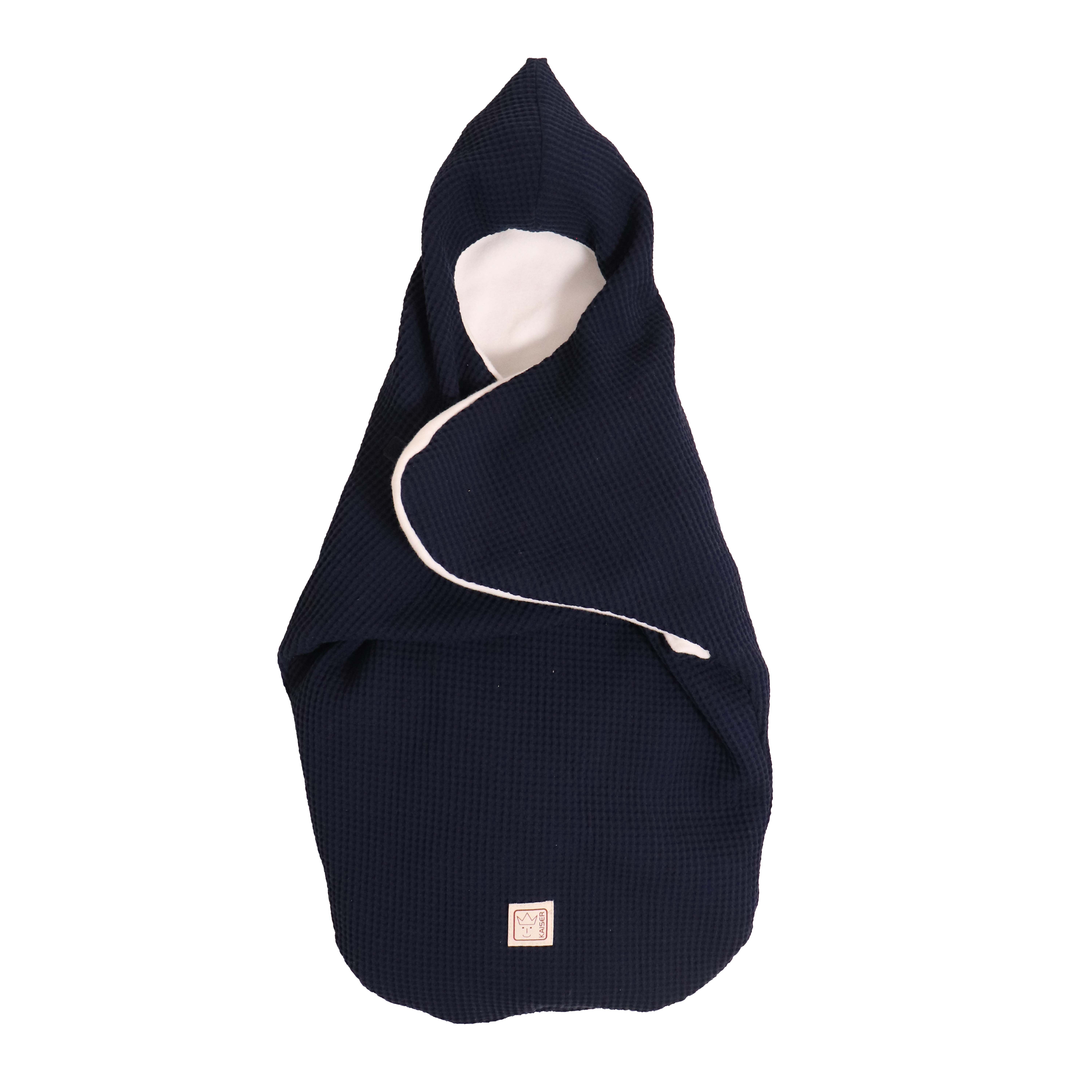 ALICE ORGANIC COTTON BIO Einschlagdecke navy mit Kapuze für Babyschale