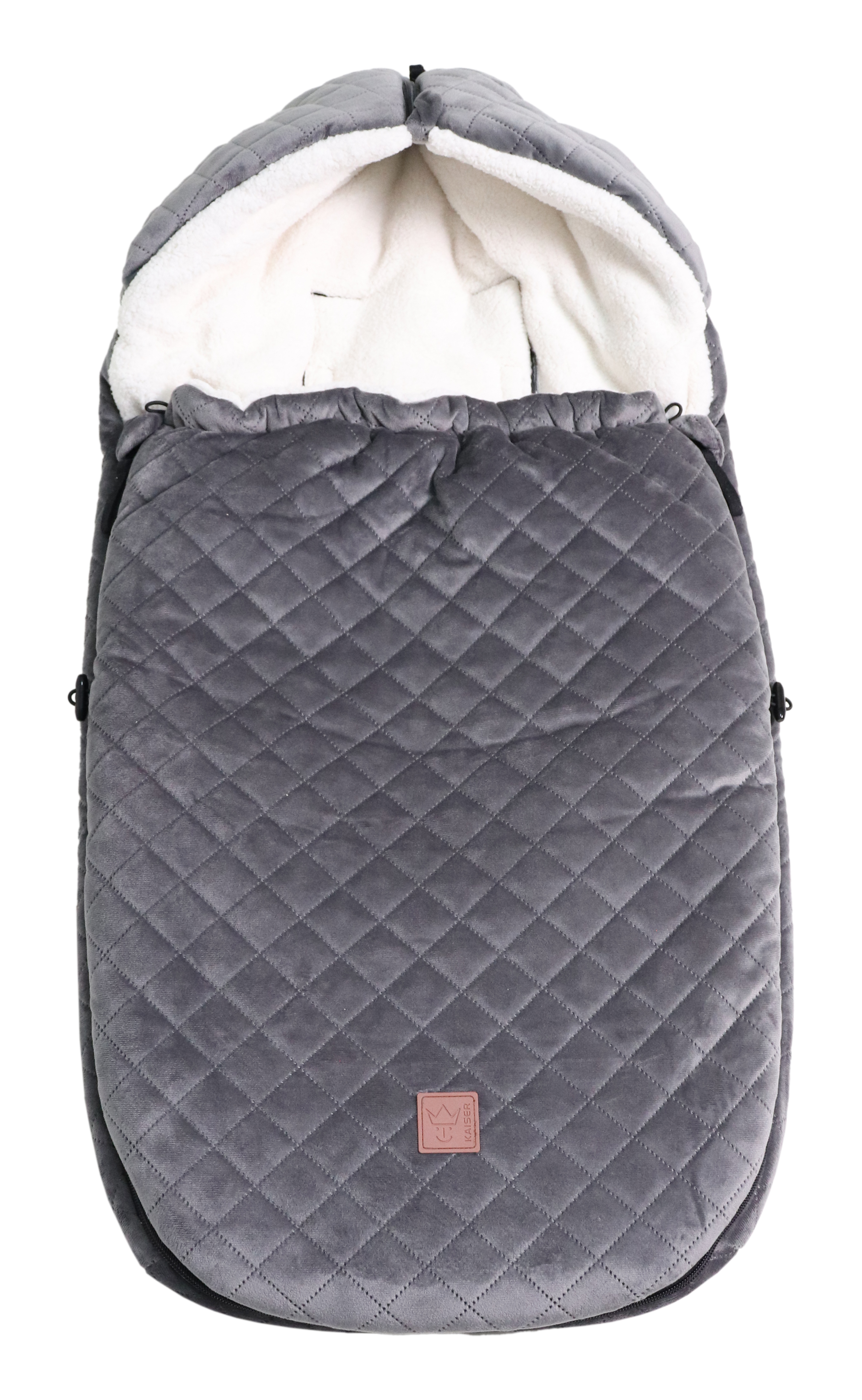 X-LARGE VELVET HOODY Fußsack in der Farbe grey